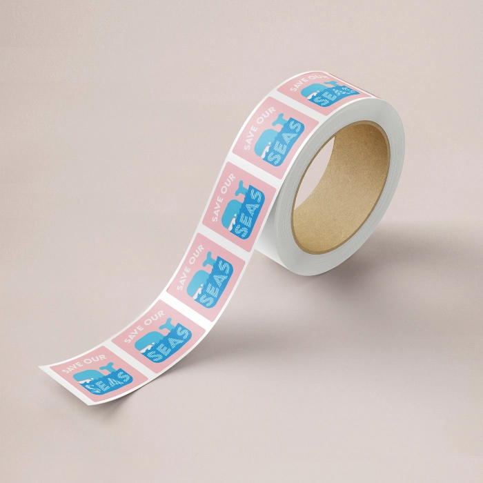 Square Labels On A Roll - Uncoated Paper