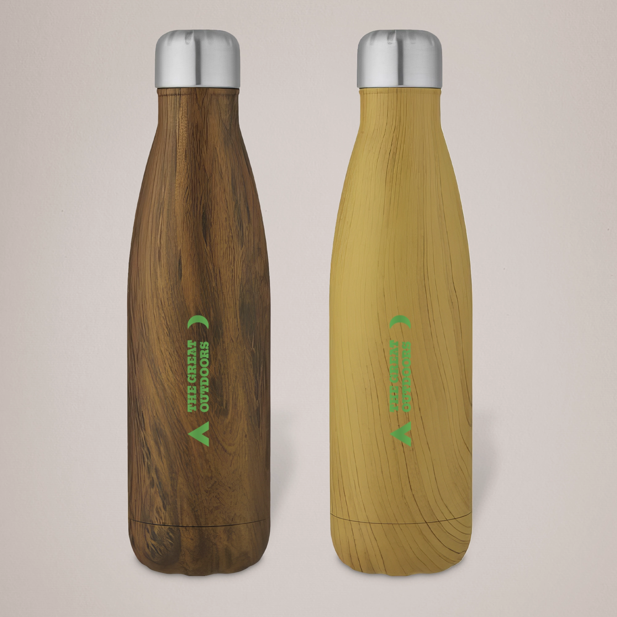 Cove 500ml Vacuum Insulated Stainless Steel Bottle with Wood Print<br/>