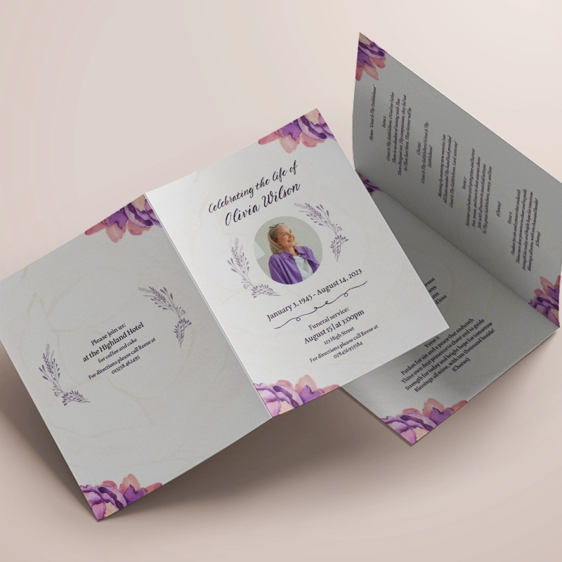 4 Page Order of Service Booklets