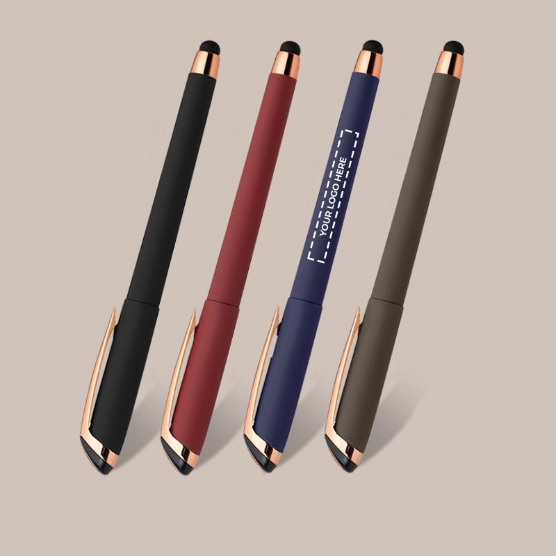 Laggan Soft Touch Rose Gold Gel Pen with Stylus