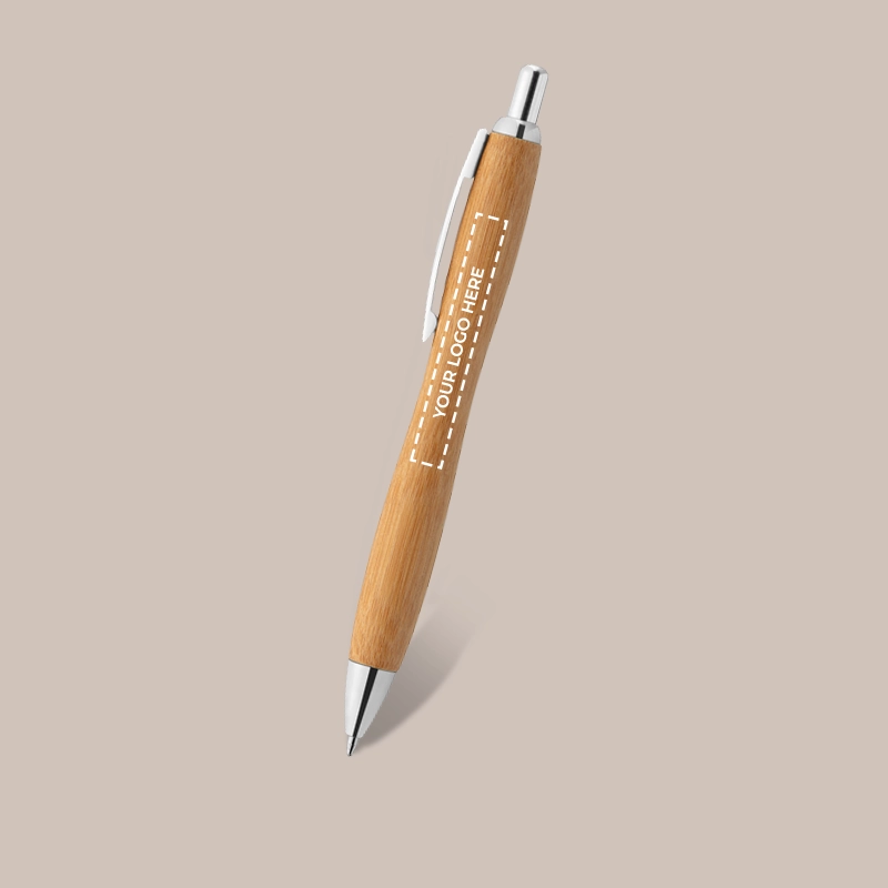 Leven Bamboo Chrome Trim Pen